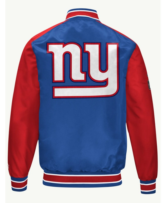 NY Giants Blue and Red Varsity Satin Jacket