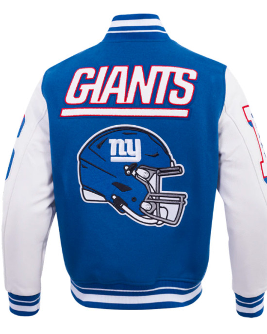 NY Giants Mashup Rib Varsity Wool/Leather Jacket NY Giants Mashup Rib Varsity Wool/Leather Jacket