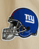 NY Giants Navy and Eggshell Varsity Bomber Jacket