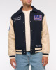 NY Giants Navy and Eggshell Varsity Bomber Jacket