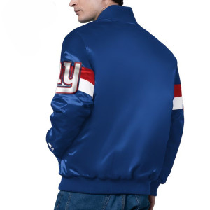 NY Giants Triple Option Varsity Satin Jacket