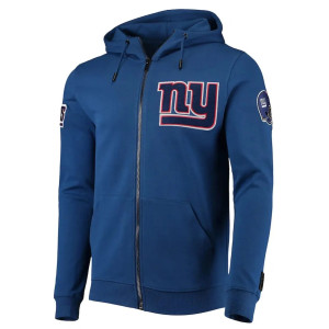 NY Giants Zip Up Blue Hoodie