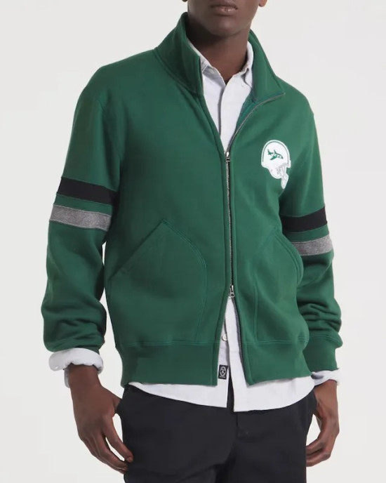 NY Jets Green Striped Fleece Jacket NY Jets Green Striped Fleece Jacket