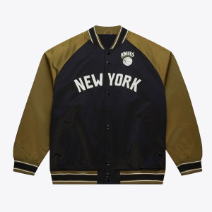 NY Knicks Black/Olive Satin Double Clutch Jacket