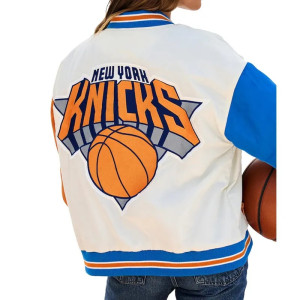 NY Knicks Color Block Bomber Full-Snap Jacket