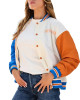 NY Knicks Color Block Bomber Full-Snap Jacket NY Knicks Color Block Bomber Full-Snap Jacket