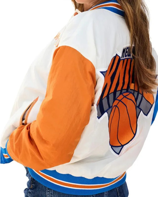 NY Knicks Color Block Bomber Full-Snap Jacket NY Knicks Color Block Bomber Full-Snap Jacket