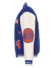 NY Knicks Gothic Varsity Wool/Leather Blue and White Jacket