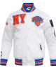 NY Knicks Mashup Classic Rib White Satin Jacket NY Knicks Mashup Classic Rib White Satin Jacket