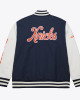 NY Knicks Navy and White Fleece Varsity Jacket NY Knicks Navy and White Fleece Varsity Jacket