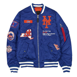 NY Mets Full-Zip Royal Bomber Jacket
