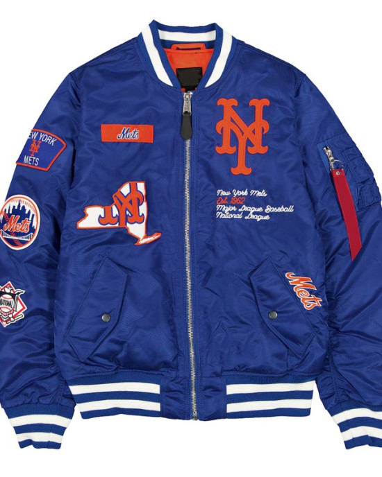 NY Mets Full-Zip Royal Bomber Jacket