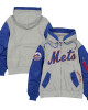 NY Mets Heather Gray/Royal Full-Zip Hoodie Jacket