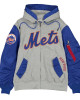 NY Mets Heather Gray/Royal Full-Zip Hoodie Jacket