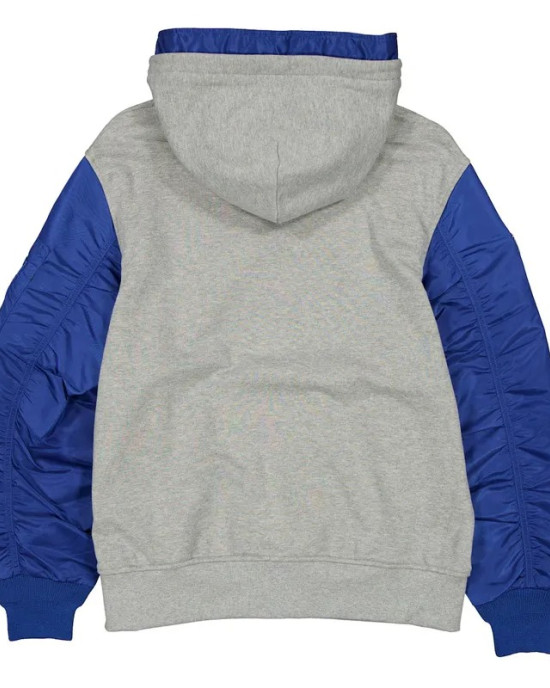 NY Mets Heather Gray/Royal Full-Zip Hoodie Jacket