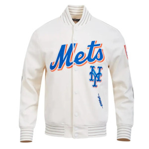 NY Mets Logo Game Day Eggshell Jacket