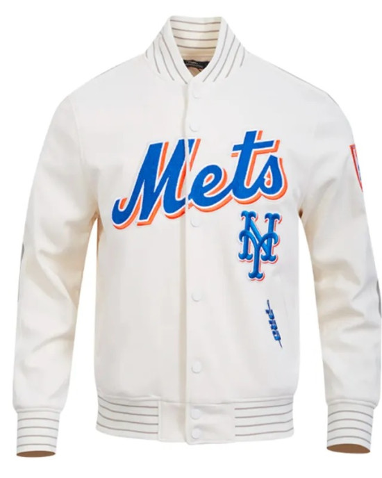 NY Mets Logo Game Day Eggshell Jacket