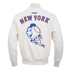NY Mets Logo Game Day Eggshell Jacket
