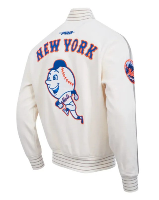 NY Mets Logo Game Day Eggshell Jacket