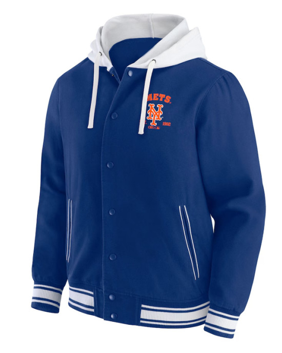 NY Mets Royal Cotton Hooded Jacket NY Mets Royal Cotton Hooded Jacket