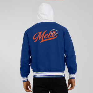 NY Mets Royal Cotton Hooded Jacket