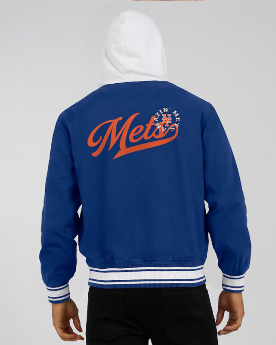 NY Mets Royal Cotton Hooded Jacket NY Mets Royal Cotton Hooded Jacket