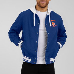 NY Mets Royal Cotton Hooded Jacket