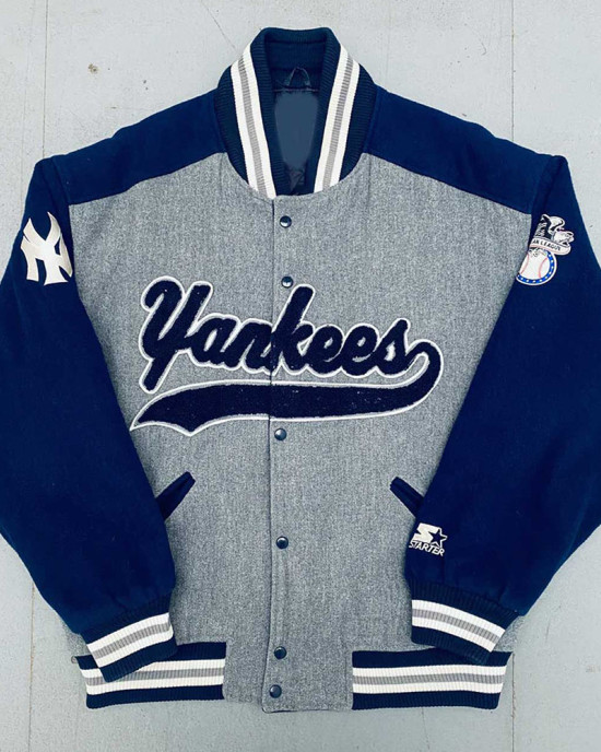NY Yankees 1990’s Script Spellout Varsity Jacket NY Yankees 1990’s Script Spellout Varsity Jacket