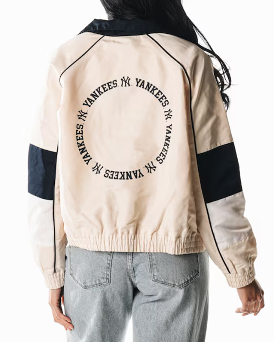 NY Yankees Cream Full-Zip Track Jacket NY Yankees Cream Full-Zip Track Jacket
