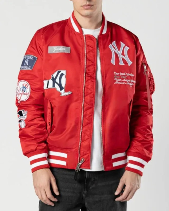 NY Yankees Full-Zip Green Bomber Jacket
