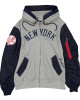 NY Yankees Heather Gray/Navy Full-Zip Hoodie Jacket