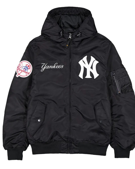NY Yankees Historic L-2B Hooded Bomber Jacket NY Yankees Historic L-2B Hooded Bomber Jacket