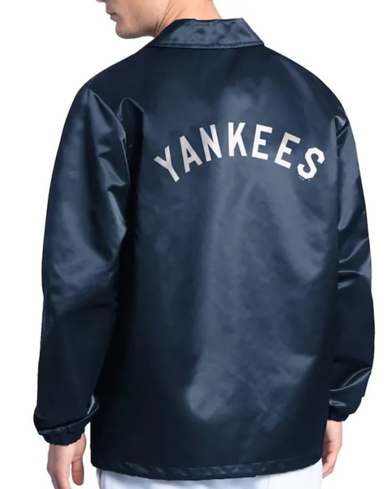 NY Yankees Point Man Coaches Navy Jacket