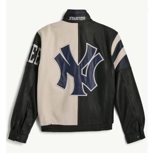NY Yankees Retro Full Zip Leather Jacket