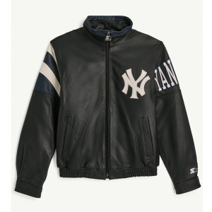 NY Yankees Retro Full Zip Leather Jacket