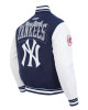 NY Yankees Team Badge Classic Rib Varsity Jacket