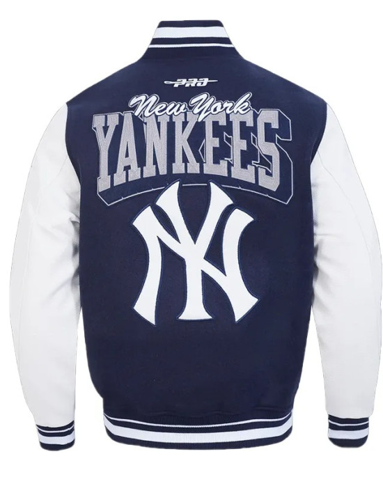 NY Yankees Team Badge Classic Rib Varsity Jacket