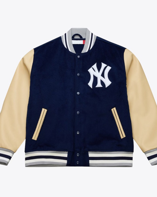 NY Yankees Team Traditions Varsity Wool/Leather Jacket