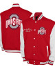 Ohio State Buckeyes Fleece Scarlet and White Varsity Jacket