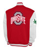 Ohio State Buckeyes Fleece Scarlet and White Varsity Jacket