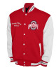 Ohio State Buckeyes Fleece Scarlet and White Varsity Jacket
