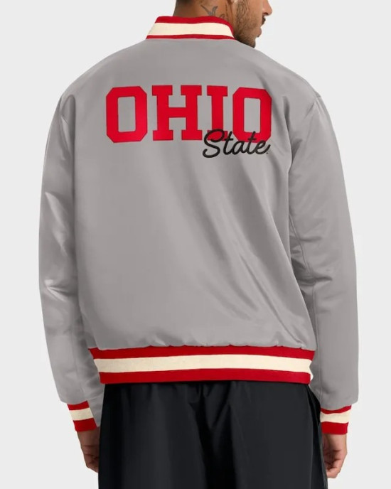 Ohio State Buckeyes Legacy Gray Bomber Jacket