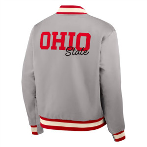 Ohio State Buckeyes Legacy Gray Bomber Jacket