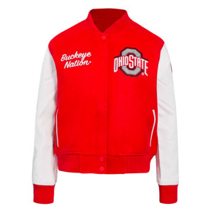Ohio State University Red Classic varsity jacket