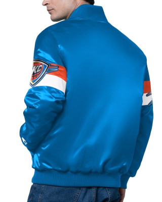 Oklahoma City Thunder Triple Option Varsity Satin Jacket