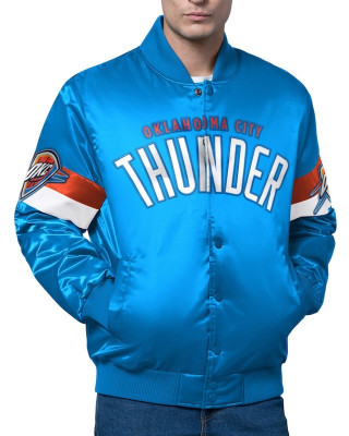 Oklahoma City Thunder Triple Option Varsity Satin Jacket