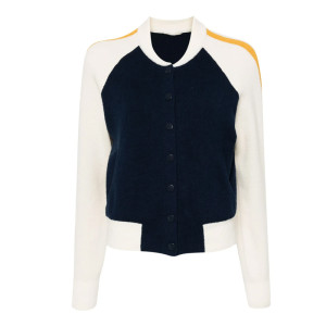 Olympo S01 Amaia Olaberria Bomber Fleece Navy and White Jacket