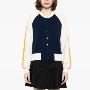 Olympo S01 Amaia Olaberria Bomber Fleece Navy and White Jacket