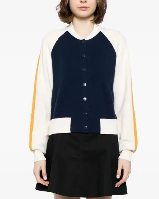Olympo S01 Amaia Olaberria Bomber Fleece Navy and White Jacket