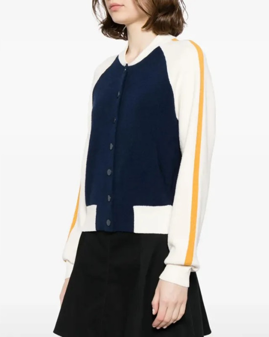 Olympo S01 Amaia Olaberria Bomber Fleece Navy and White Jacket